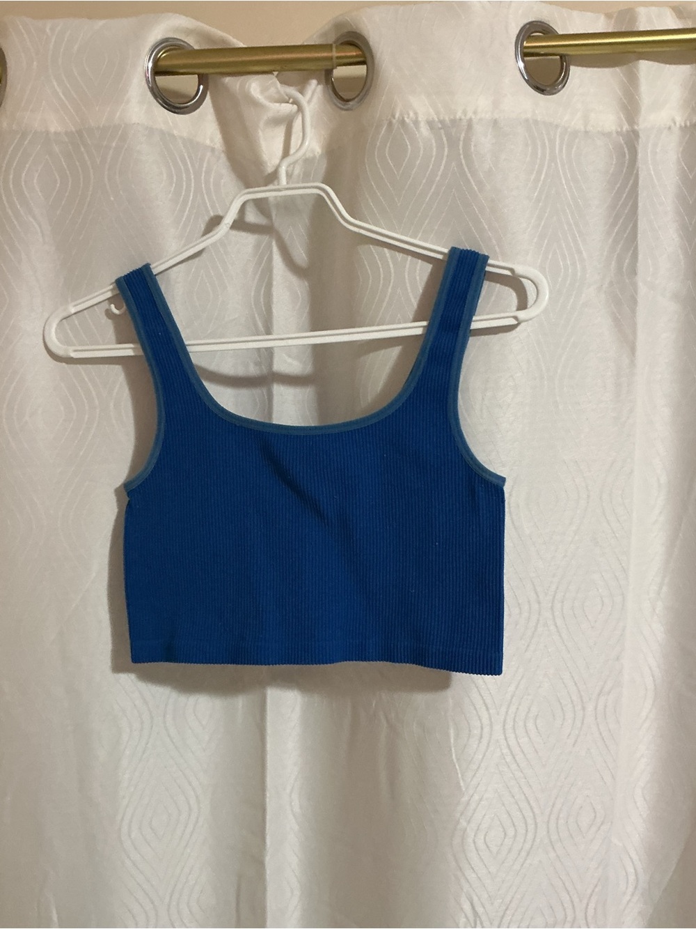 Ardene Blue Ribbed Cropped Tank